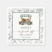 Bridal Shower Fresh Off The Market  スタンダードカクテルナプキン (正面)