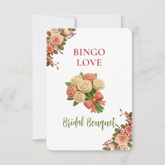 Bridal Shower Game Bingo Card – Bridal Bouquet (正面)