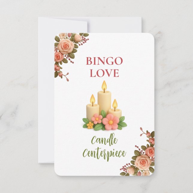 Bridal Shower Game Bingo Card – Candle Centerpiece (正面)