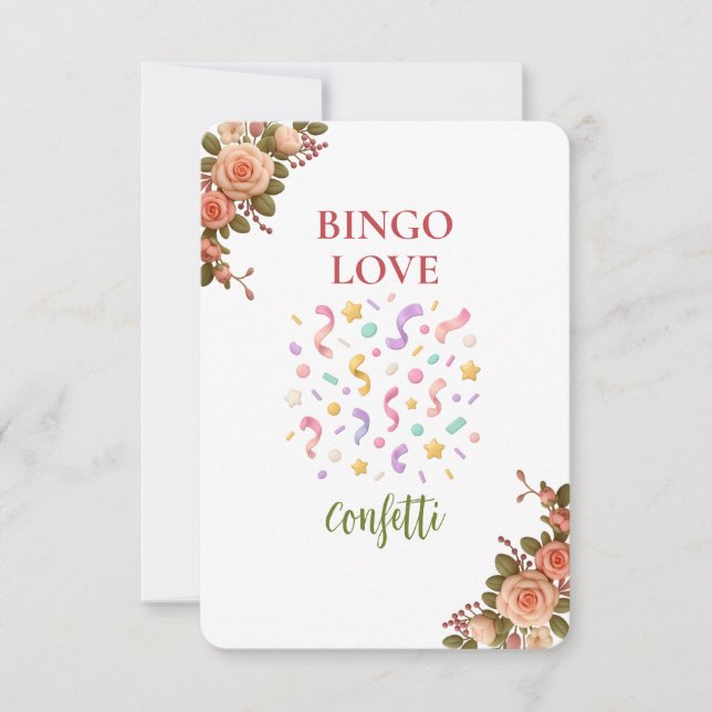 Bridal Shower Game Bingo Card – Confetti (正面)