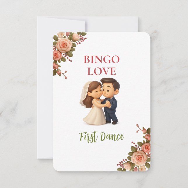Bridal Shower Game Bingo Card – First Dance (正面)
