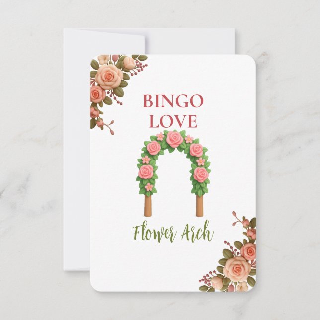 Bridal Shower Game Bingo Card – Flower Arch (正面)