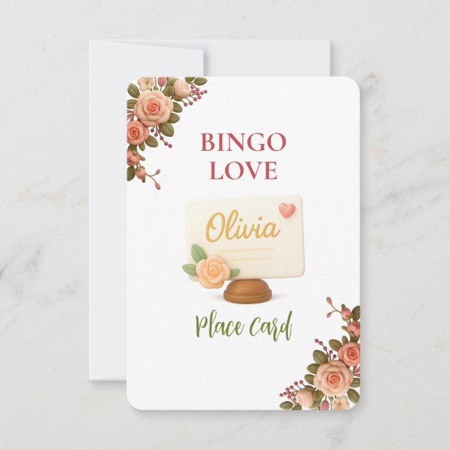 Bridal Shower Game Bingo Card – Place Card (正面)