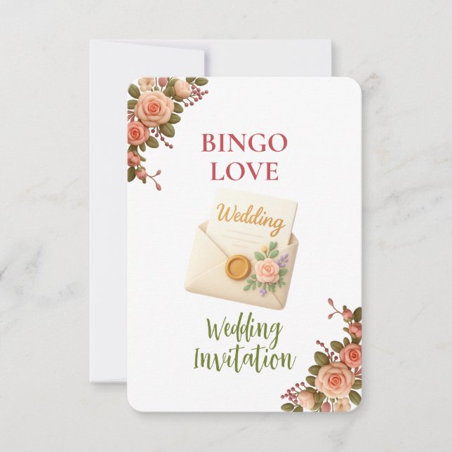 Bridal Shower Game Bingo Card – Wedding Invitation (正面)