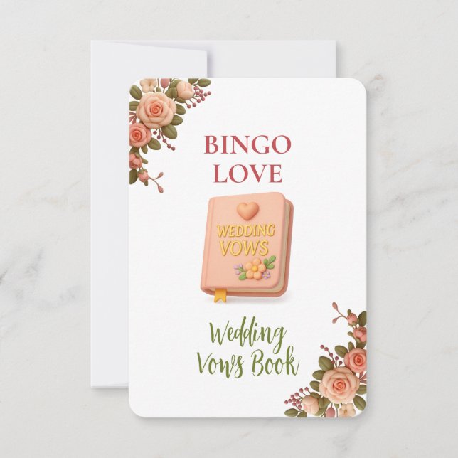 Bridal Shower Game Bingo Card – Wedding Vows Book (正面)