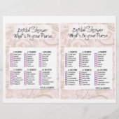 Bridal Shower Game- What is in your purse? (正面)