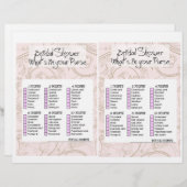 Bridal Shower Game- What is in your purse? (正面/裏面)