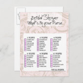 Bridal shower game- What is in your purse? インビテーションポストカード (正面/裏面)