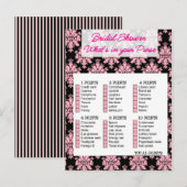 Bridal Shower game, What is your purse インビテーションポストカード (正面/裏面)