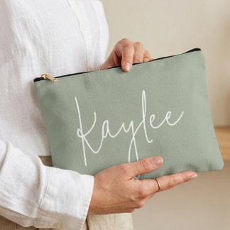 Bridal shower gift, Custom sage pouch for her mom アクセサリーポーチ