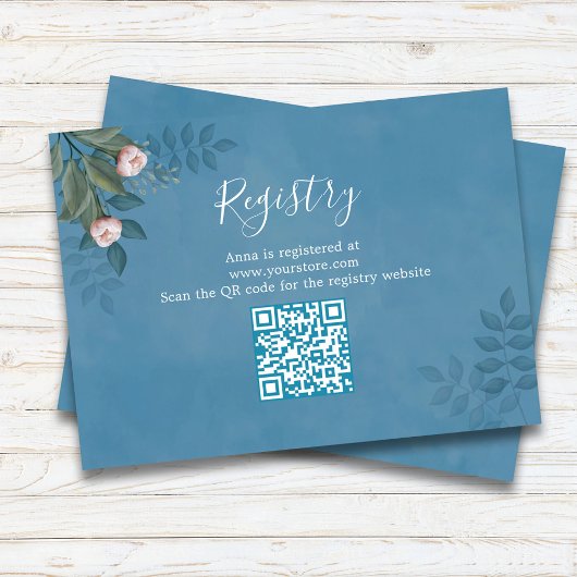 Bridal Shower Gift Registry Floral Card エンクロージャーカード