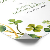 Bridal Shower Greenery Shamrock Welcome Sign ポスター (角)