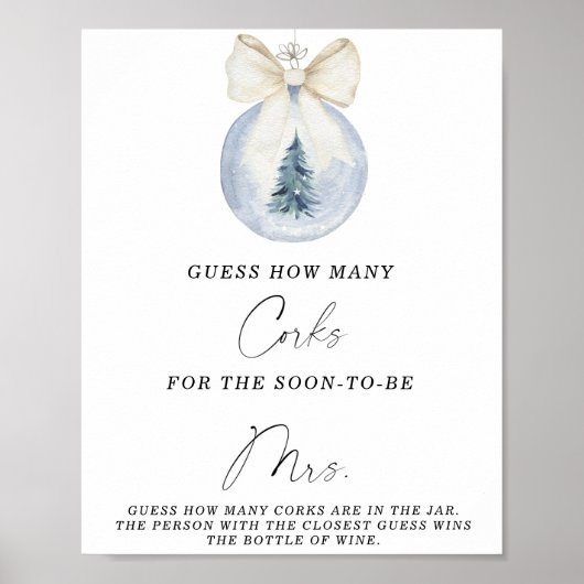 Bridal Shower Guess How Many Corks Poster ポスター (正面)