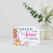 Bridal Shower Guess How Many Kisses Spring Floral エンクロージャーカード (スタンド正面)