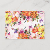 Bridal Shower Guess How Many Kisses Spring Floral エンクロージャーカード (裏面)