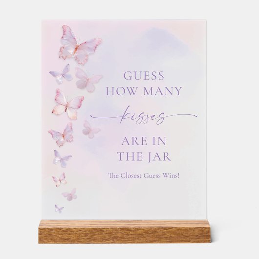 Bridal Shower Guess How Many Kisses with a Butterf アクリルサイン