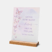 Bridal Shower Guess How Many Kisses with a Butterf アクリルサイン (傾斜)