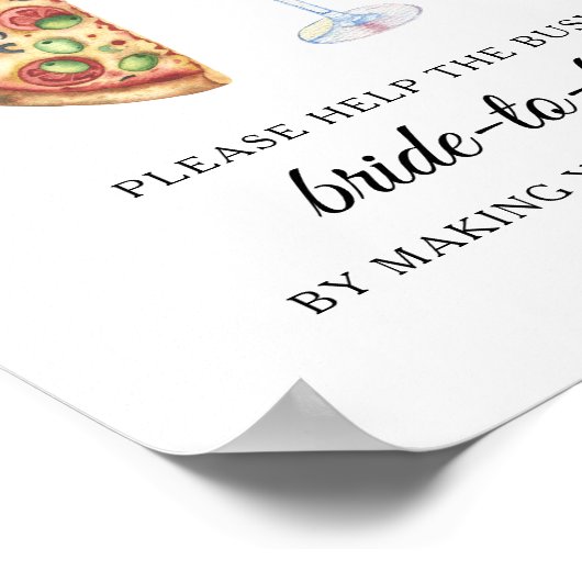  bridal shower Help the busy bride Address ポスター (角)