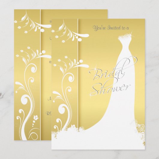 Bridal Shower in a Beautiful Yellow Invitation 招待状 (正面/裏面)