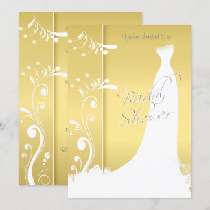 Bridal Shower in a Beautiful Yellow Invitation 招待状