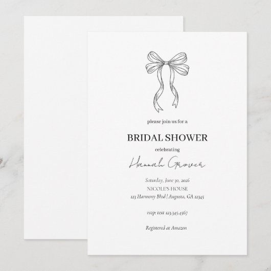 Bridal Shower Invitation 招待状 (正面/裏面)