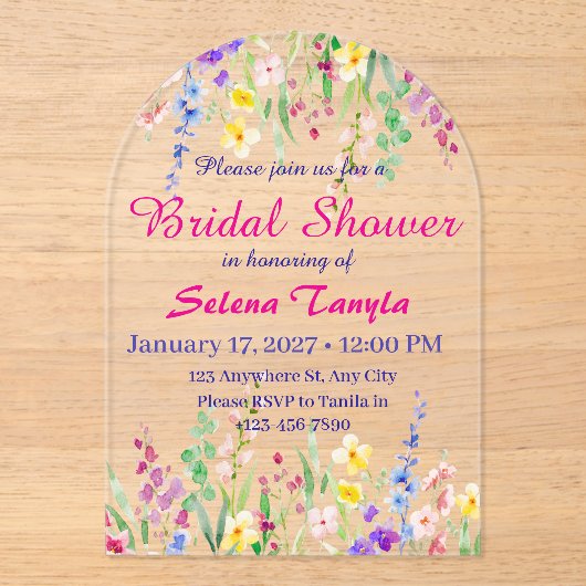 Bridal Shower Invitation Card アクリル招待状 (正面)