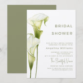 Bridal Shower Invitation "Delicate Calla Lilies" 招待状 (正面/裏面)