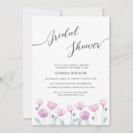 Bridal Shower Invitation delicate flowers. 招待状