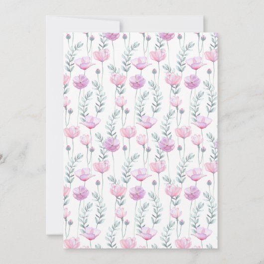 Bridal Shower Invitation delicate flowers. 招待状 (裏面)