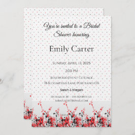 Bridal Shower Invitation Elegant Floral Template 招待状