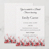 Bridal Shower Invitation Elegant Floral Template 招待状 (正面/裏面)