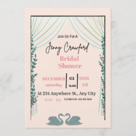 Bridal Shower Invitation | Elegant Pink Customizab 招待状