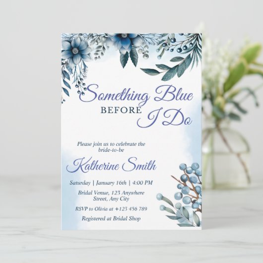 Bridal Shower Invitation Template, Something Blue  招待状 (スタンド正面)