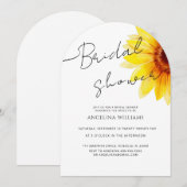 Bridal Shower Invitation Watercolor Sunflower 招待状 (正面/裏面)