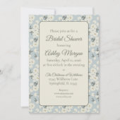 Bridal Shower Invitation with Cream Peony Flowers  サンキューカード (正面)