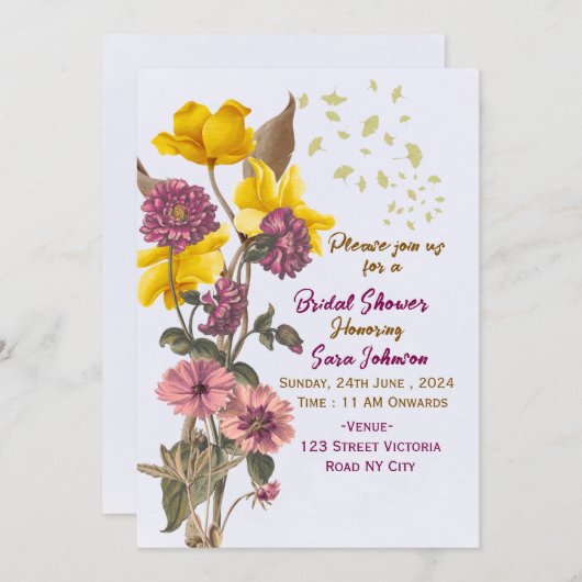 Bridal Shower Invitations 招待状 (正面/裏面)