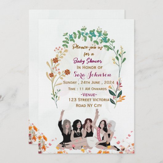 Bridal Shower Invitations  招待状 (正面/裏面)