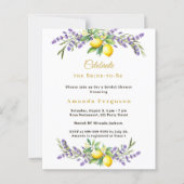 Bridal Shower lavender florals lemons invitation (正面)