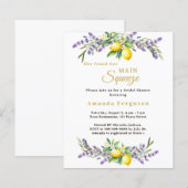 Bridal Shower lavender lemons squeeze invitation (正面/裏面)