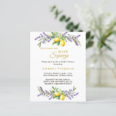 Bridal Shower lavender lemons squeeze invitation (スタンド正面)