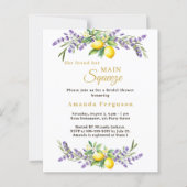 Bridal Shower lavender lemons squeeze invitation (正面)