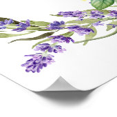 Bridal Shower lavender lemons welcome ポスター (角)