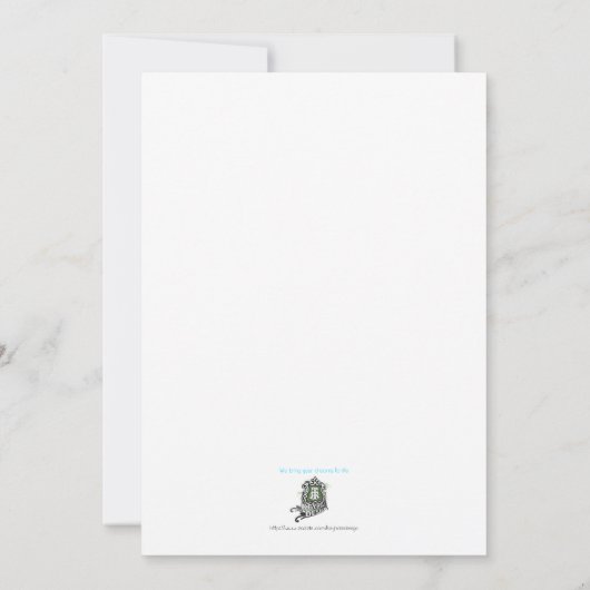 Bridal Shower light blue invitation 招待状 (裏面)
