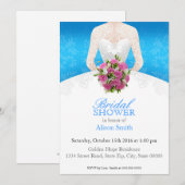 Bridal Shower light blue invitation 招待状 (正面/裏面)