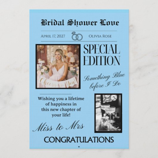 BRIDAL SHOWER LOVE CARD (+ダウンロード可能) 招待状 (正面)
