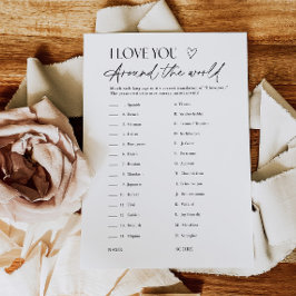 Bridal Shower Love Languages Matching Game Card 招待状