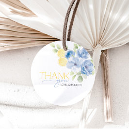 Bridal Shower Main Squeeze Blue Yellow Favor フェイバータグ