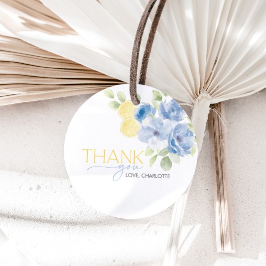 Bridal Shower Main Squeeze Blue Yellow Favor フェイバータグ