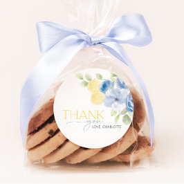 Bridal Shower Main Squeeze Blue Yellow Favor ラウンドシール