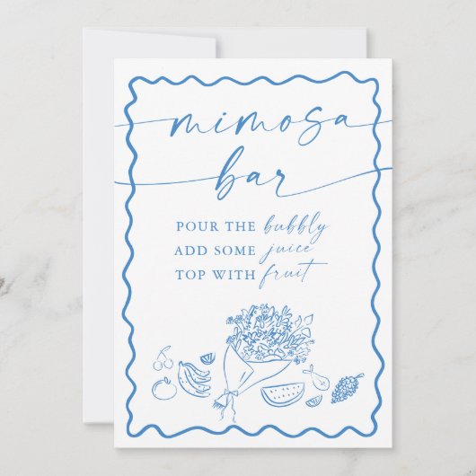 Bridal Shower Mimosa Bar Sign, Farmers Market 招待状 (正面)